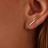 Ohrringe, 925 Silber, Stab, rhodiniert