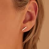 Zilveren goldplated oorknoppen bar voor dames