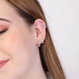 Zilveren oorringen rhodiumplated met zirkonia voor dames