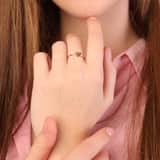 Zilveren roséplated ring hart voor dames