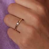 14 karaat geelgouden ring solitair met zirkonia