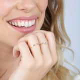 585 Gelbgold-Ring Herzschlag mit Diamanten