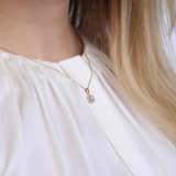 14K geelgouden ketting entourage diamant 0,13ct
