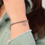 Mesh-Armband mit Herz-Kristall