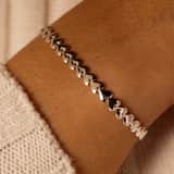 Silber-Armband rhodiniert Herz-Kettenglied