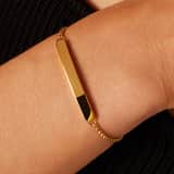 Stainless steel goldplated plaatarmband voor dames