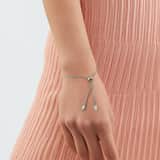 Gerecycled stainless steel plaatarmband wit kristal