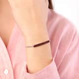 Gerecycled stainless steel plaatarmband siam kristal