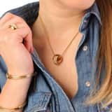 Gerecycleerd stainless steel ketting goldplated light colorado kristal