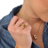 Stainless steel goldplated ring met kristal voor dames