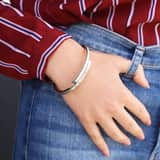 Zilveren armband bangle mat/glans