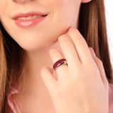 Edelstahlring mit Siam-Kristall