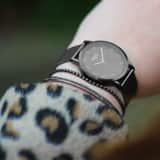 Regal Damenarmbanduhr Mesh Glitzer schwarz