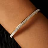 Gerecycleerd stainless steel kinderarmband goldplated wit kristal