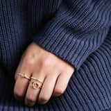 Goldplated ring met zirkonia voor dames
