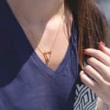Goldplated ketting met hanger driehoek met zirkonia voor dames