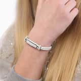 Edelstahl Spritzplatte Lederarmband mit weißen Kristall