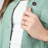 Zilveren ring gerhodineerd 4mm met zirkonia