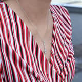 Zilveren ketting gerhodineerd met zirkonia voor dames