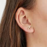 375 Gold Ohrstecker, Blume mit Perle und Zirkonia