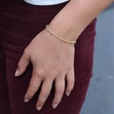 Armband, 375 Gold, Kordelglieder+Kugeln