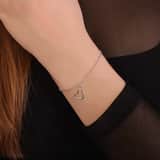 9 Karaat armband jasseron met hanger open hart wit