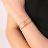 9 Krt armband jasseron met hanger open hart rose