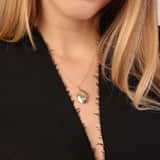 9 karaat ketting met medaillon met bloemen voor dames