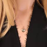 9 karaat ketting met hartmedaillon met bloemen voor dames