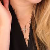 9 karaat ketting met hanger kruis met zirkonia voor dames
