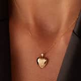 9 karaat ketting hart medaillon met vlinders voor dames