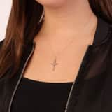 9 Karaat bicolor ketting met hanger kruis