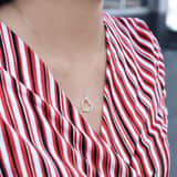 9 karaat bicolor ketting met hanger open hart voor dames