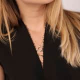 9 karaat tricolor ketting met hanger ringen voor dames
