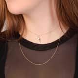 Halskette, Figaro, aus 375 Gold mit Diamantschliff