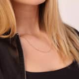 Halskette, Figaro, aus 375 Gold mit Diamantschliff