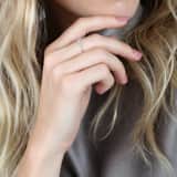 585 Gelbgold-Ring Herzschlag mit Diamanten