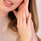 585 Weißgold-Ring, Unendlichkeitssymbol mit Diamanten