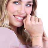 14 Karaat geelgouden armband met diamant 0,30ct