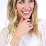 Armband, 585 Weißgold, mit Diamanten 0,06 ct