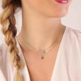 Zilveren ketting&hanger rond amazonite Bali