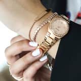 Rotvergoldetes Silberarmband mit Herz-Glied