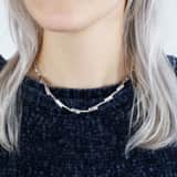 Zilveren ketting mat/glans met zirkonia