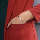 Silberarmband, matt/glänzend, mit Zirkonia