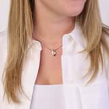 Zilveren ketting&hanger mat/glans met zirkonia