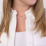 Zilveren ketting&hanger mat/glans met zirkonia