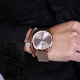 Set aus Edelstahl rotvergoldet mit Armbanduhr