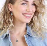 Zilveren ketting&hanger turquoise Bali voor dames