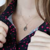 Zilveren ketting&hanger druppel Bali