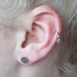 Silbernes fake Piercing bearbeitet 11 mm Bali
